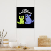 Extra Furrestrials Funny Alien Furry Pun Dark BG Poster (Küche)