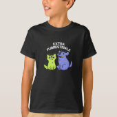 Extra Furrestrials Funny Alien Furry Pun Dark BG T-Shirt (Vorderseite)