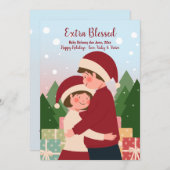 Extra gesegnete Weihnachtsschwangerschaftskarte Feiertagskarte (Vorne/Hinten)