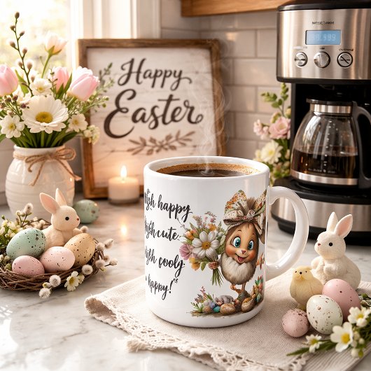 Extra glückliches Osterkunstwerk mit anpassbarem N Kaffeetasse