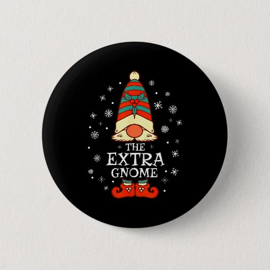 Extra Gnome Xmas Family Christmas Button (Vorderseite)