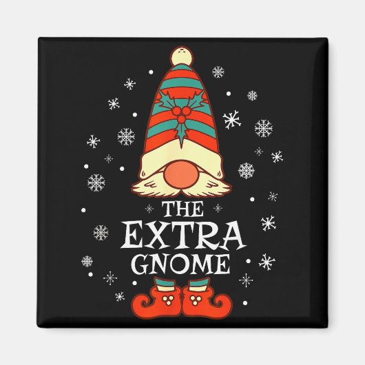 Extra Gnome Xmas Family Christmas  Magnet (Vorne)