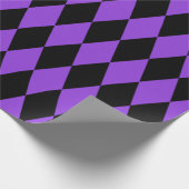 Extra Groß Schwarz und Lila Harlequin Geschenkpapier (Ecke)