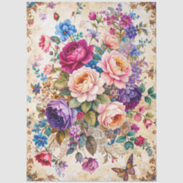 Extra große barocke farbenfrohe Florals Decoupage Seidenpapier