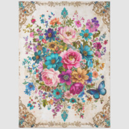 Extra große barocke farbenfrohe Florals Decoupage Seidenpapier