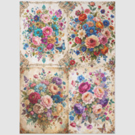 Extra große barocke farbenfrohe Florals Decoupage Seidenpapier