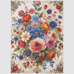 Extra große barocke farbenfrohe Florals Decoupage Seidenpapier