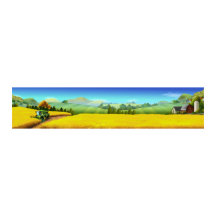 Extra große Bauernszene Panorama Art Poster