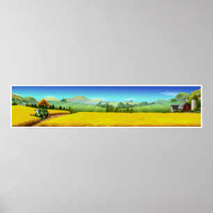 Extra große Bauernszene Panorama Art Poster