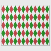 Extra große dunkelrote, grüne und weiße Harlequin Geschenkpapier (Flach)