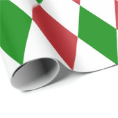 Extra große dunkelrote, grüne und weiße Harlequin Geschenkpapier (Rolleneckpunkt)