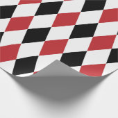 Extra große dunkelrote, schwarze und weiße Harlequ Geschenkpapier (Ecke)