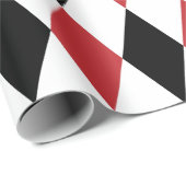 Extra große dunkelrote, schwarze und weiße Harlequ Geschenkpapier (Rolleneckpunkt)