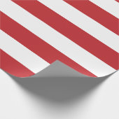 Extra große dunkelrote und weiße Streifen Geschenkpapier (Ecke)