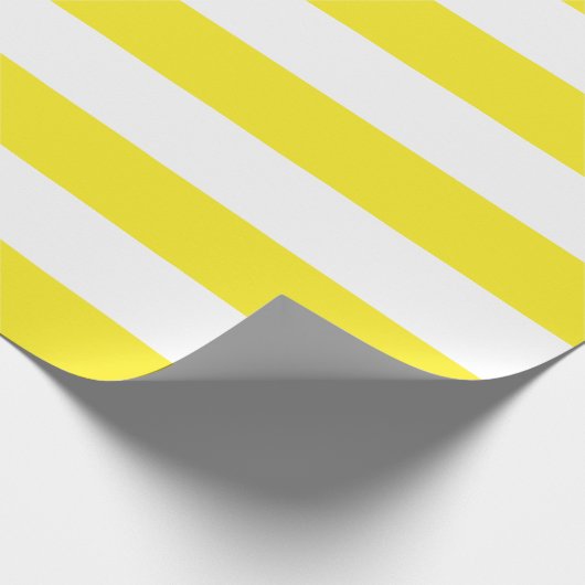 Extra große gelbe und weiße Streifen Geschenkpapier (Ecke)