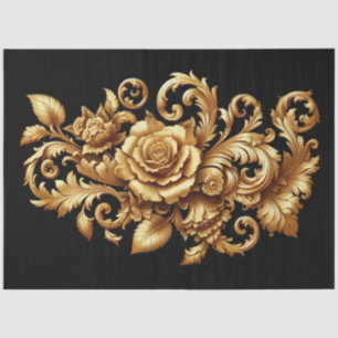 Extra große Gold Barock florale Decoupage Seidenpapier