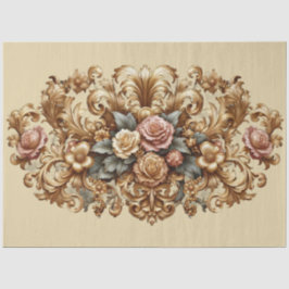 Extra große Gold Barock florale Decoupage Seidenpapier
