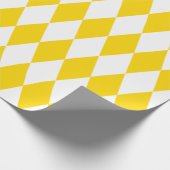 Extra große goldgelbe und weiße Harlequin Geschenkpapier (Ecke)