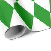Extra große grüne und weiße Harlequin Geschenkpapier (Rolleneckpunkt)