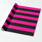 Extra große, heiße rosa und schwarze Streifen Geschenkpapier (Ungerollt)