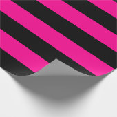 Extra große, heiße rosa und schwarze Streifen Geschenkpapier (Ecke)