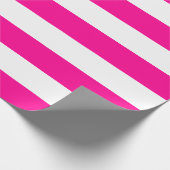 Extra große, heiße rosa und weiße Streifen Geschenkpapier (Ecke)