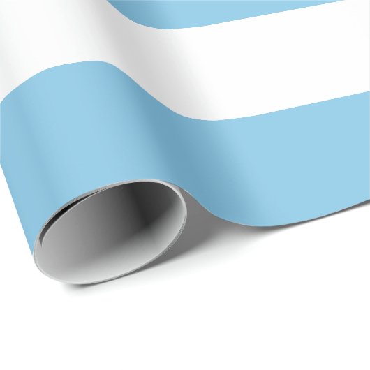 Extra große hellblaue und weiße Streifen Geschenkpapier (Rolleneckpunkt)