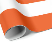 Extra große, helle, orange und weiße Streifen Geschenkpapier (Rolleneckpunkt)