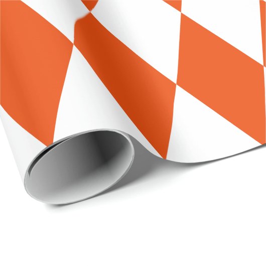 Extra große helle Orange und Weißharlequin Geschenkpapier (Rolleneckpunkt)