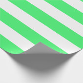 Extra große hellgrüne und weiße Streifen Geschenkpapier (Ecke)