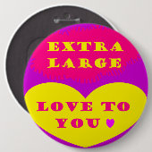 Extra große Liebe für Sie lila rosa Zitronenfarben Button (Vorne & Hinten)