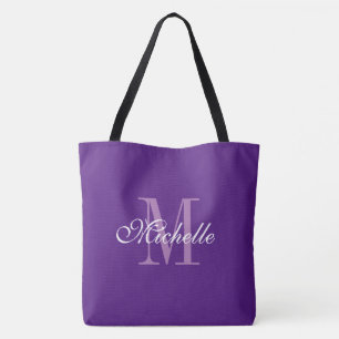 Extra große lila Totbeutel mit schick-monogramm Tasche