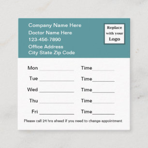 Extra große medizinische Terminierungskarten Verti Quadratische Visitenkarte