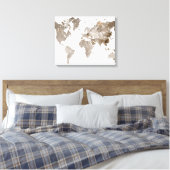 Extra große neutrale Leinwand Weltkarte (Insitu (Schlafzimmer))