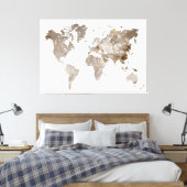 Extra große neutrale Leinwand Weltkarte (Insitu (Schlafzimmer))