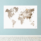 Extra große neutrale Leinwand Weltkarte (Insitu (Holzboden))
