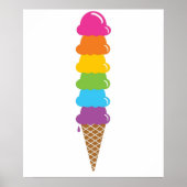 Extra große Regenbogeneis Creme Cone Poster (Vorne)