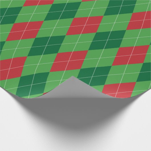 Extra große Rot- und Grüne Raute Geschenkpapier (Ecke)