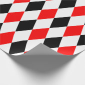 Extra große rote, schwarze und weiße Harlequin Geschenkpapier (Ecke)