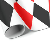 Extra große rote, schwarze und weiße Harlequin Geschenkpapier (Rolleneckpunkt)