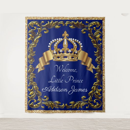 Extra große Royal Blue Gold Prince Baby Hintergrun Wandteppich (Vorderseite)
