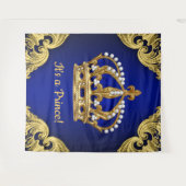 Extra große Royal Blue Gold Prince Crown Hintergru Wandteppich (Vorderseite (Horizontal))