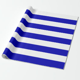 Extra große Royal Blue und White Streifen Geschenkpapier