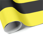 Extra große schwarze und gelbe Streifen Geschenkpapier (Rolleneckpunkt)