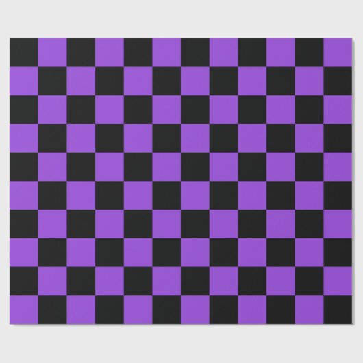 Extra große schwarze und Lila Karo Wrapper Geschenkpapier (Flach)