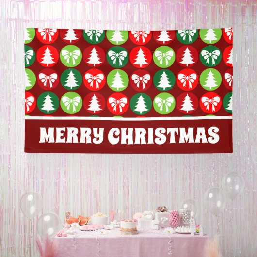 Extra große Vintage Retro-Weihnachtsbaumen und -Bö Banner (Party)