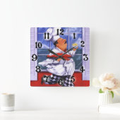 Extra großer Hummer-Koch Quadratische Wanduhr (Zuhause)