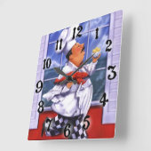 Extra großer Hummer-Koch Quadratische Wanduhr (Winkel)