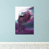 Extra Grosses Christliches Abstraktes Engel Lila Leinwanddruck (Insitu (Holzboden))