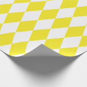 Extra Grosses Gelb und Weiß Harlequin Geschenkpapier (Ecke)